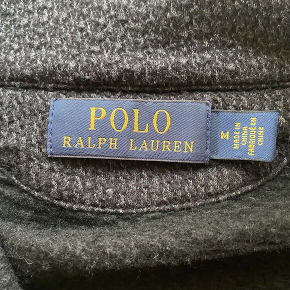 Polo Ralph Lauren Sweater Jacket Knit Zip Up Mock‎ Neck Pockets Textured Medium - Picture 3 of 7
